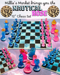 NAUTICAL ROSE Handmade Resin Chess Set