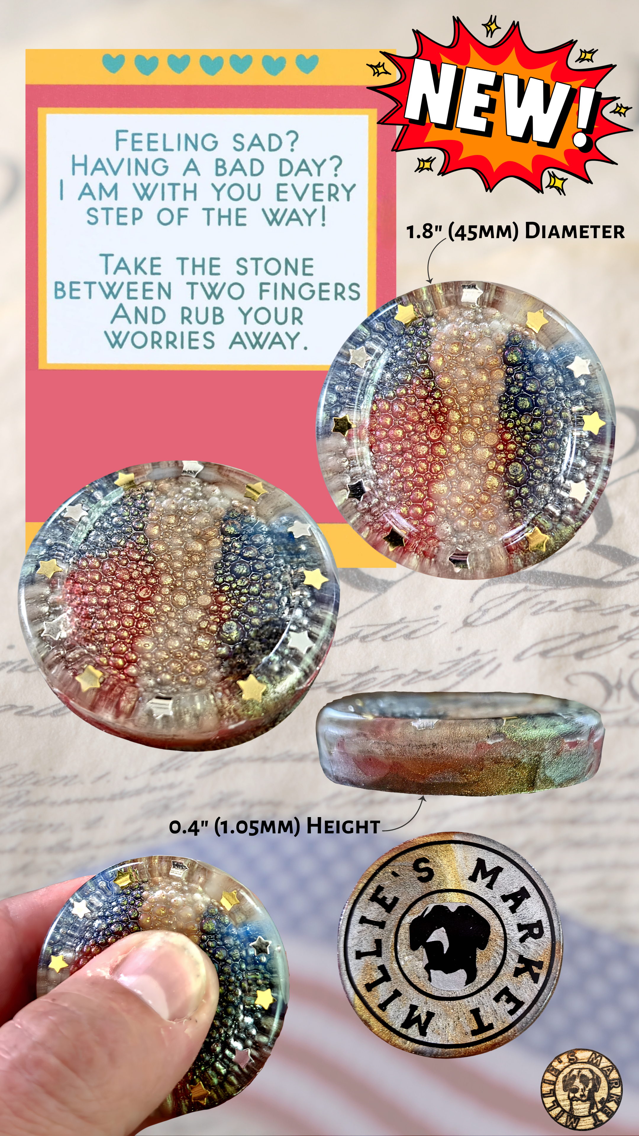 AMERICA 250 Resin Worry Stone