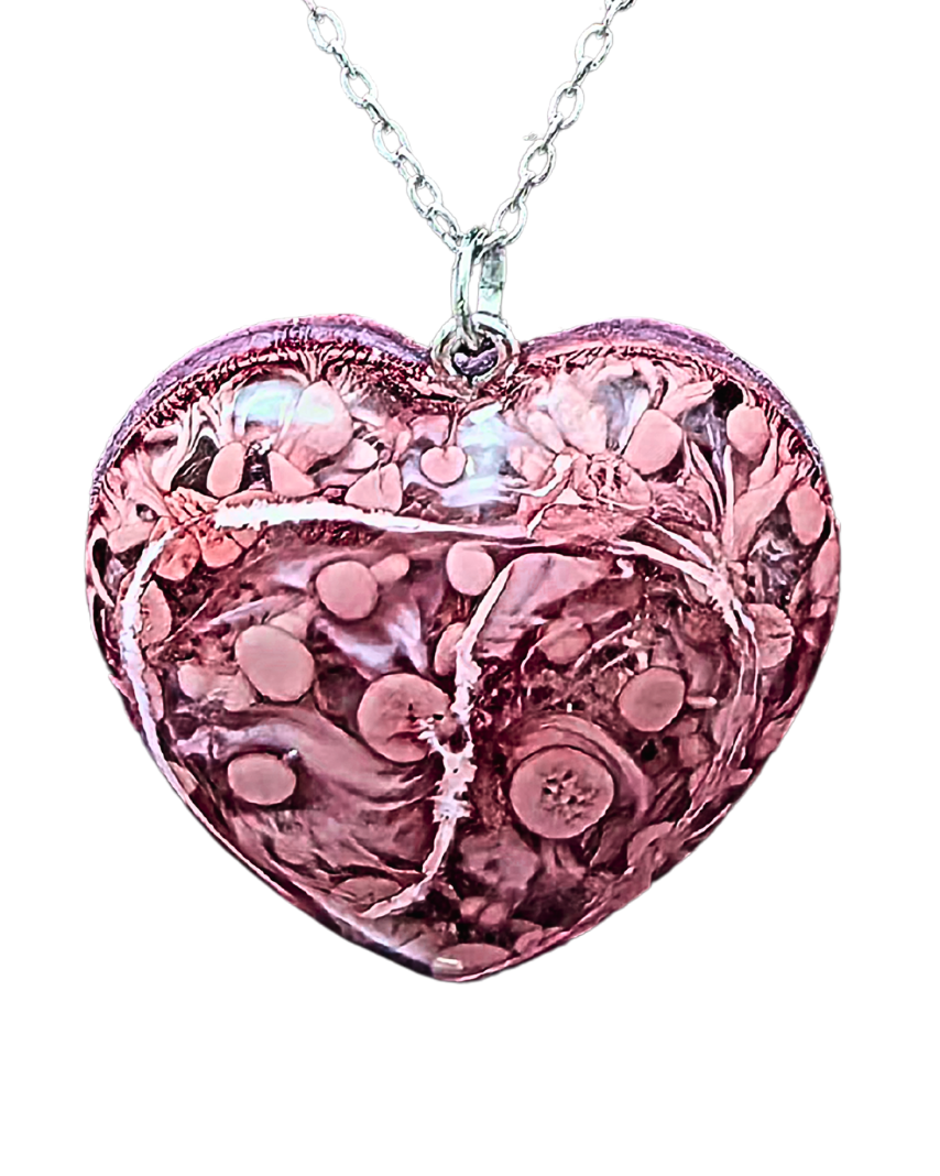 BLACK CHERRY Handmade Resin Petri Pendant Necklace
