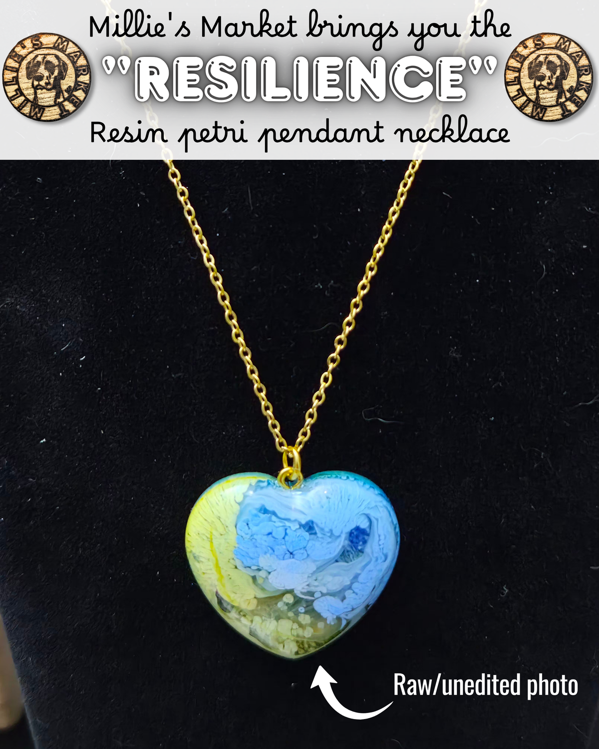 RESILIENCE Handmade Resin Petri Pendant Necklace