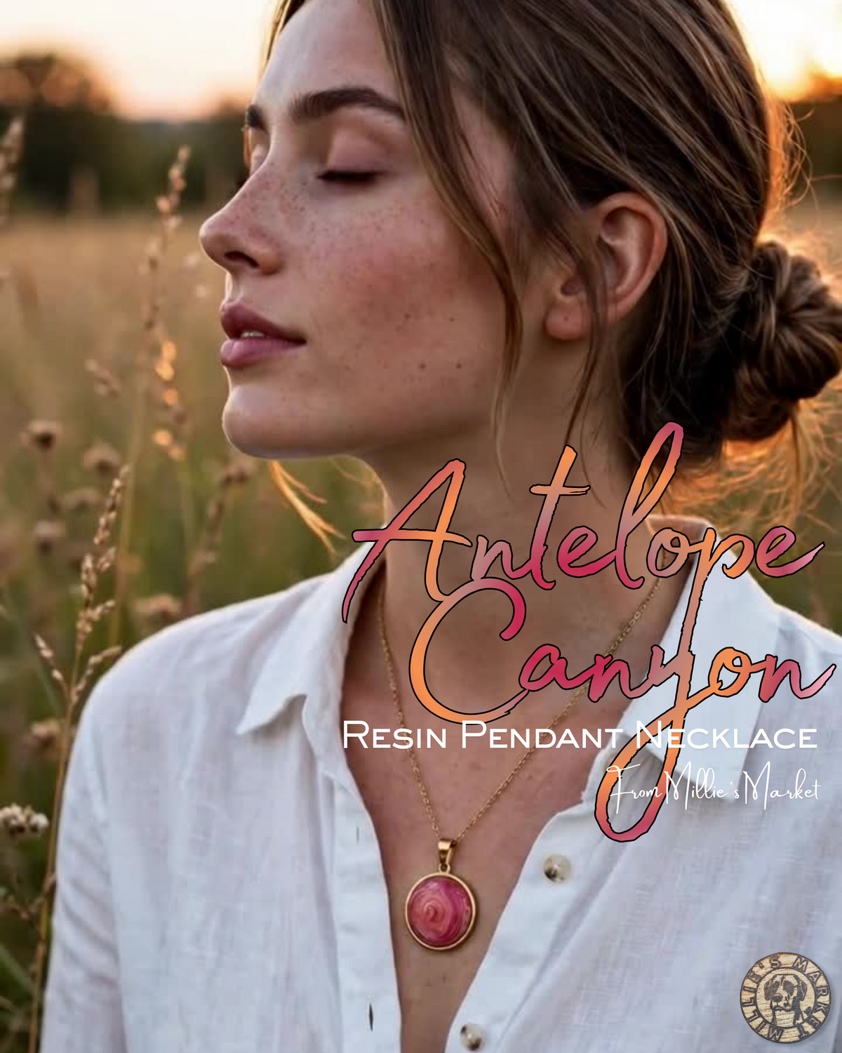ANTELOPE CANYON Handmade Resin Petri Pendant Necklace