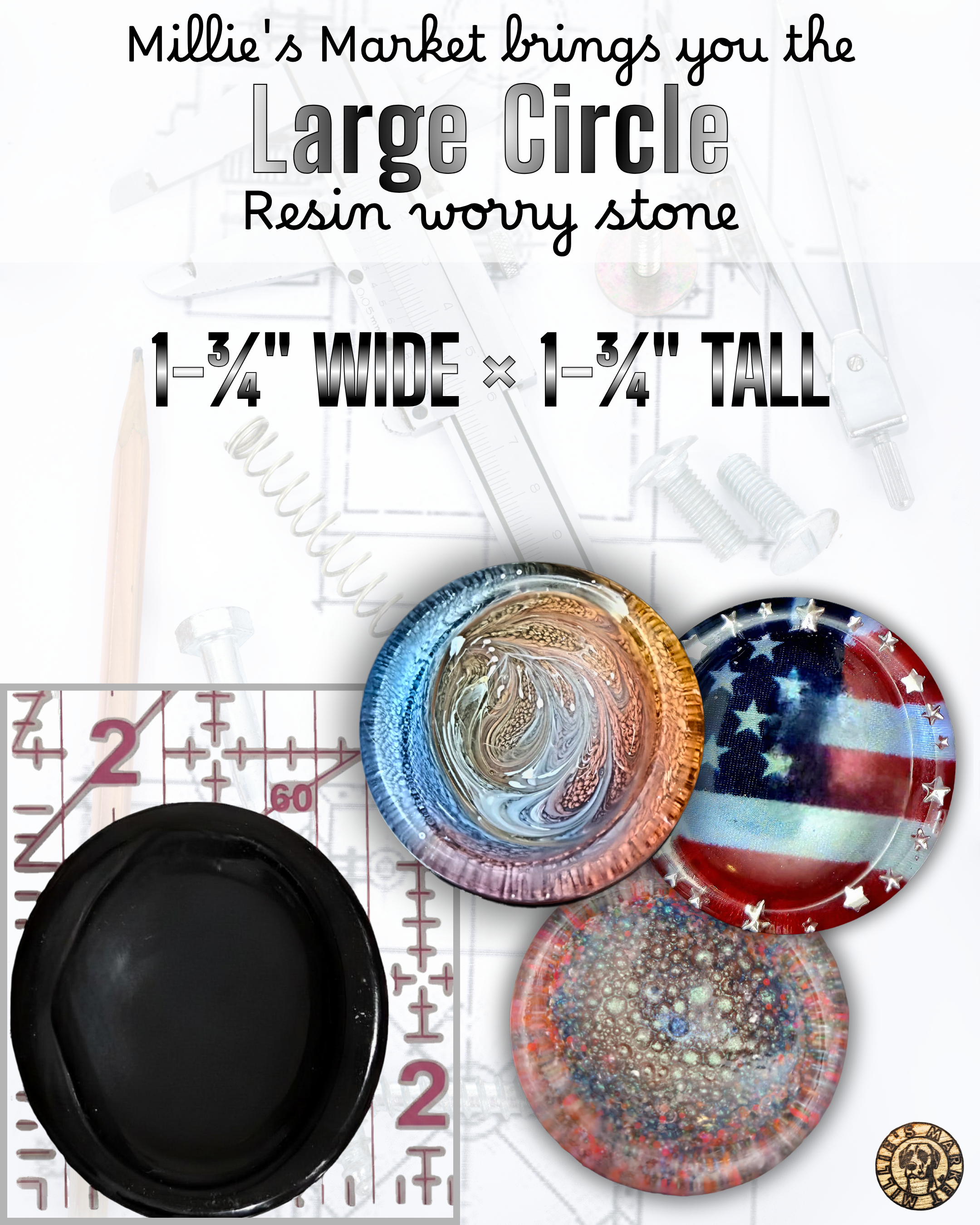 BUFFALO PLAID Resin Petri Worry Stone