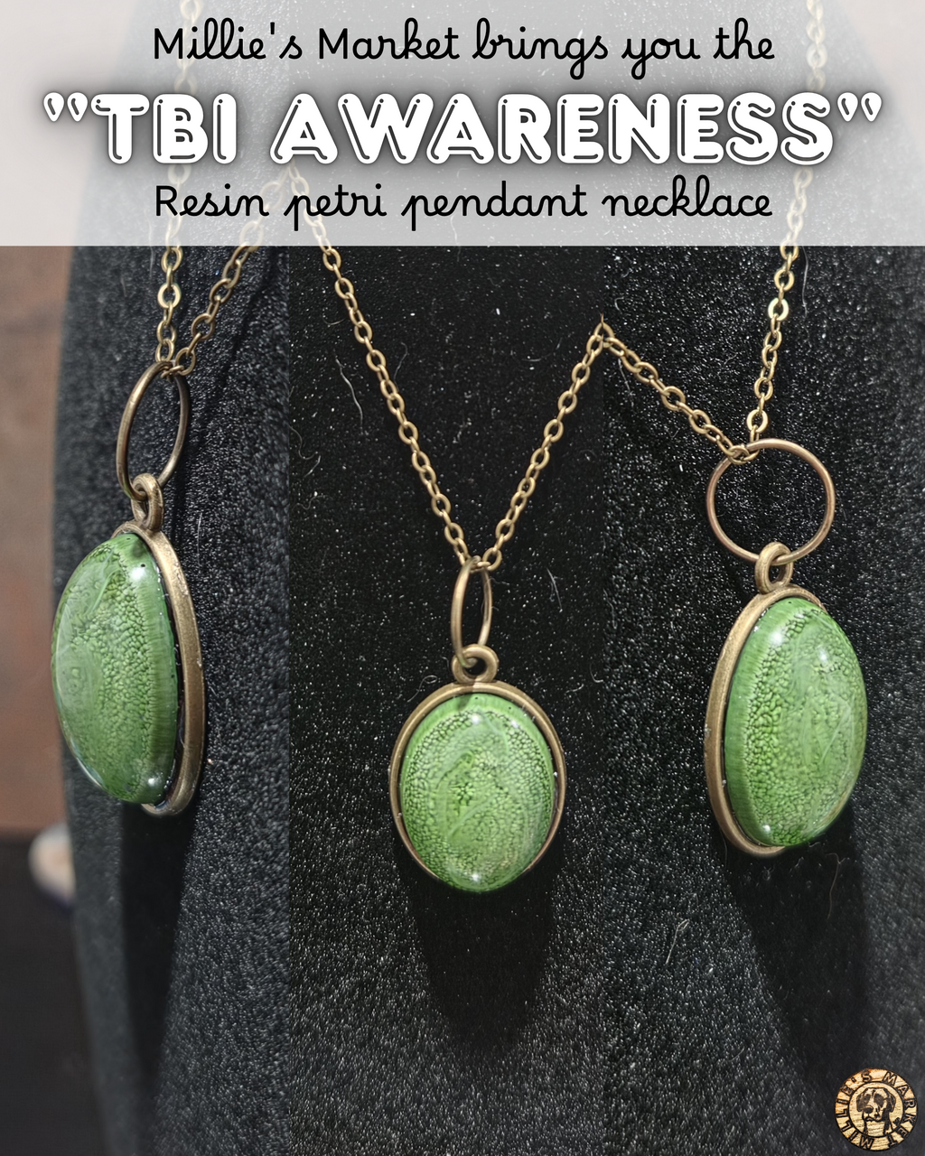 TBI AWARENESS Handmade Resin Pendant Necklace