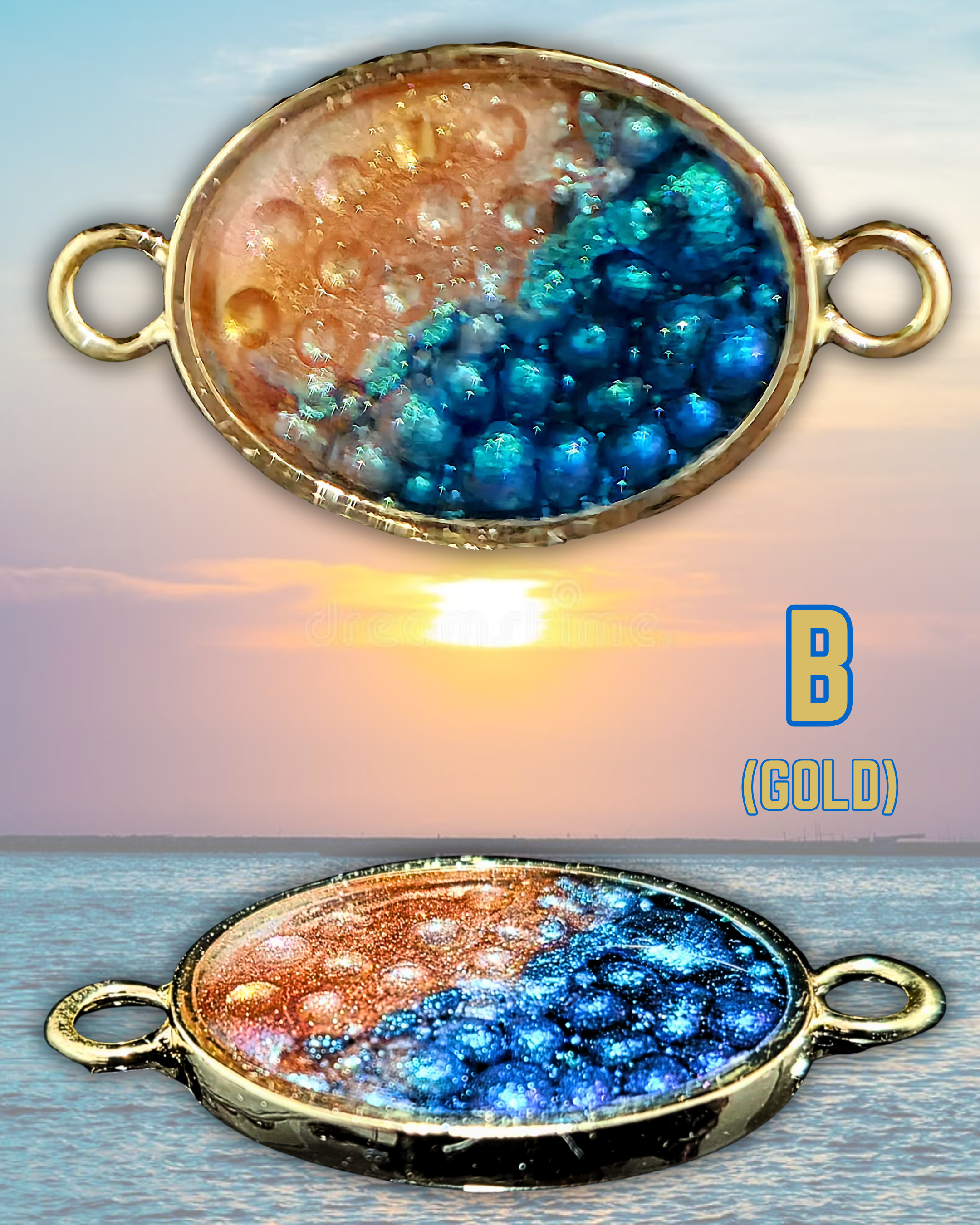 DYSIS Handmade Resin Pendant Necklace | Iridescent Bubbles