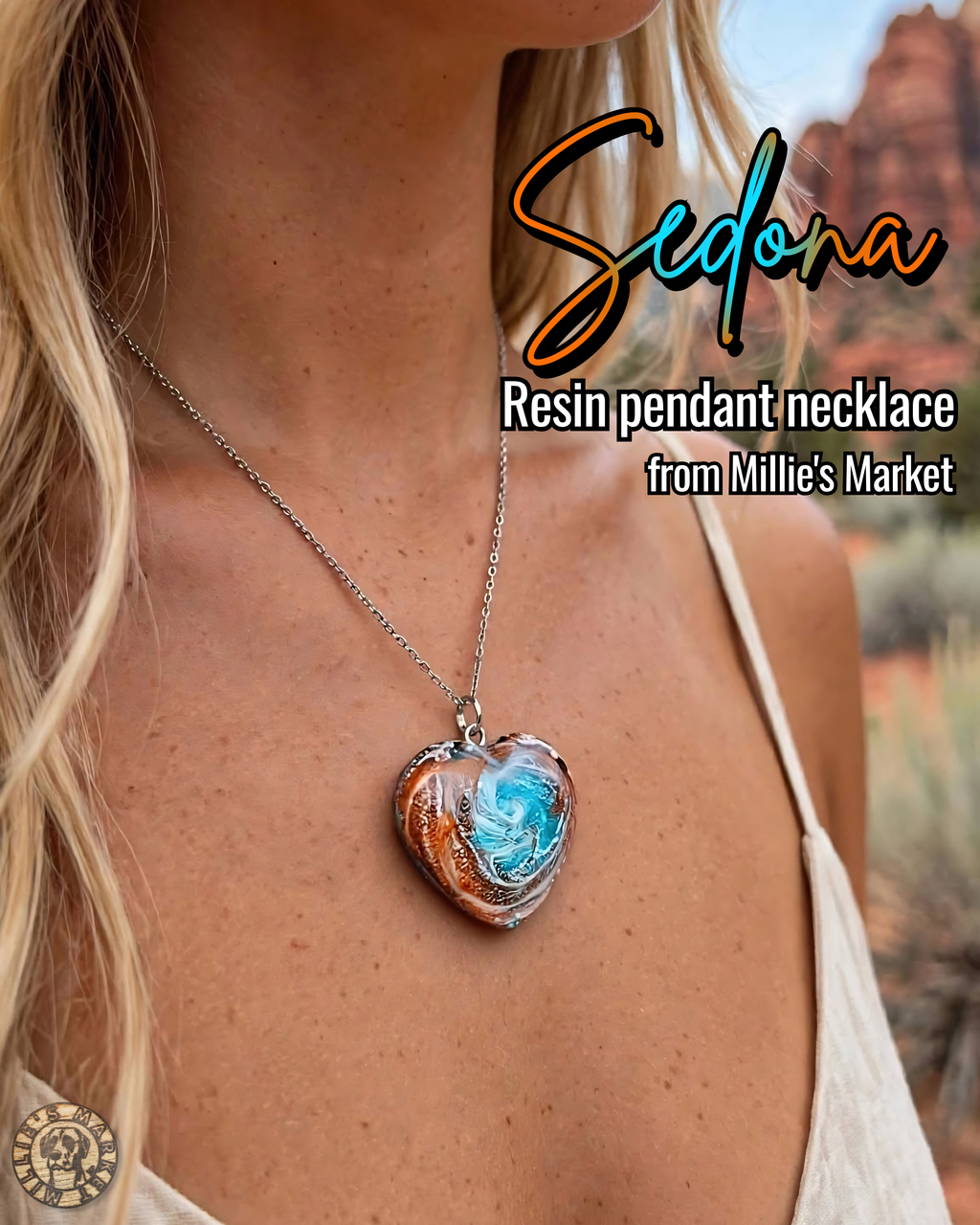 SEDONA Handmade Resin Petri Pendant Necklace