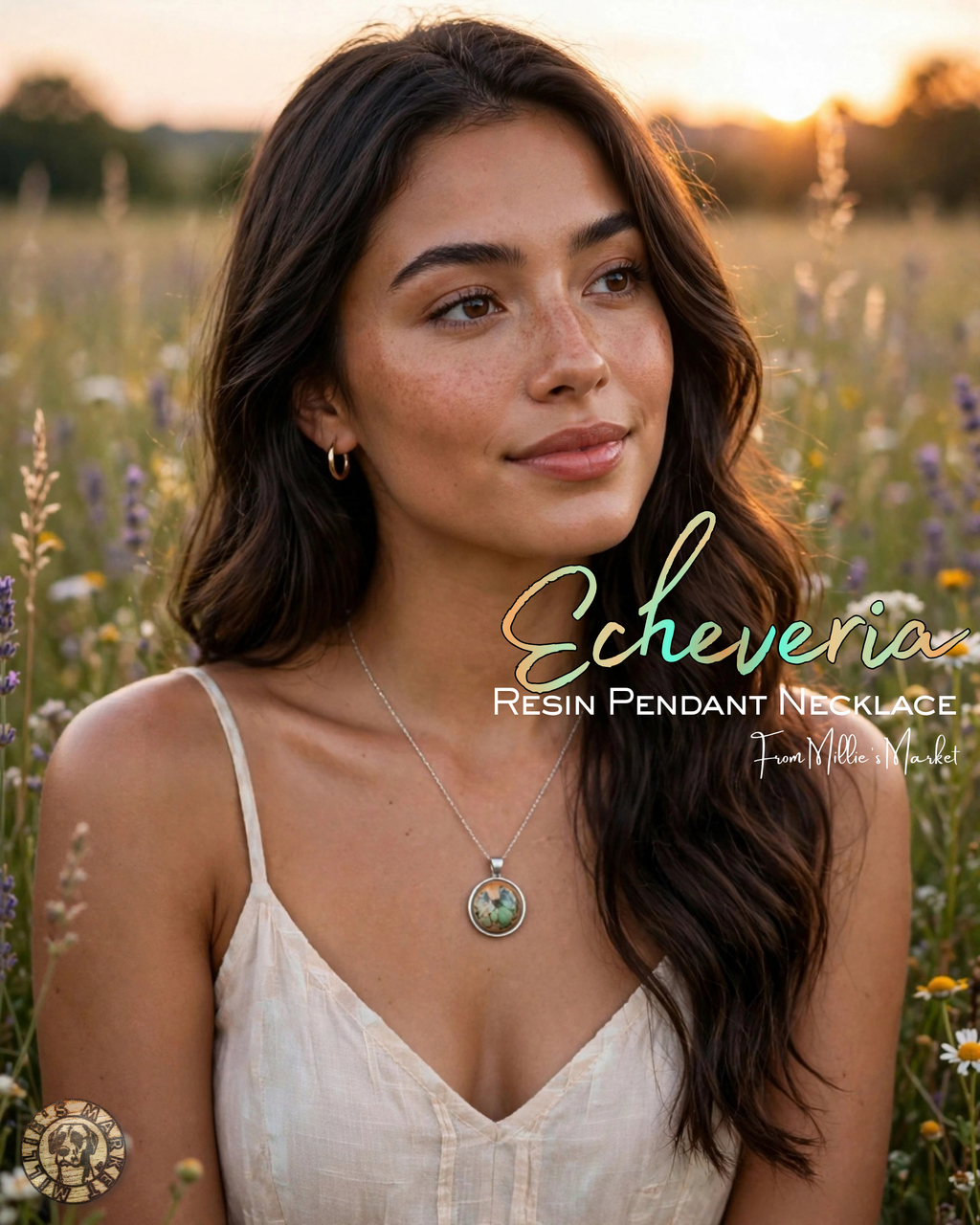 ECHEVERIA Handmade Resin Petri Pendant Necklace