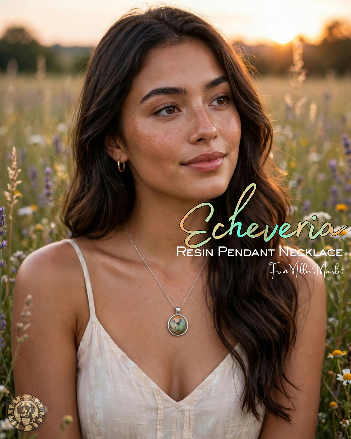 ECHEVERIA Handmade Resin Petri Pendant Necklace