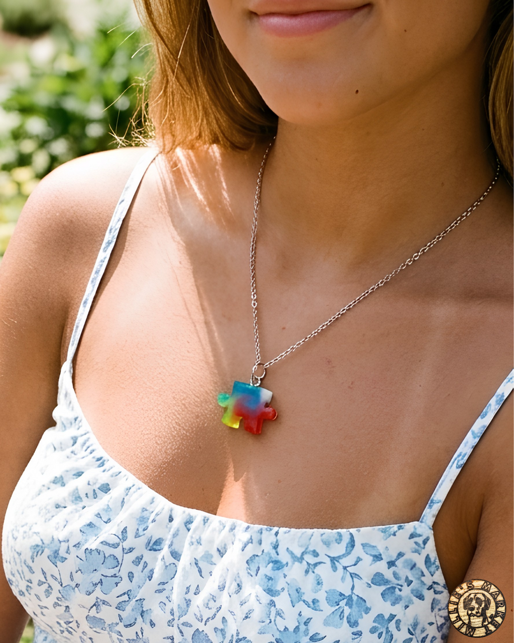 AUTISM AWARENESS Handmade Resin Pendant Necklace
