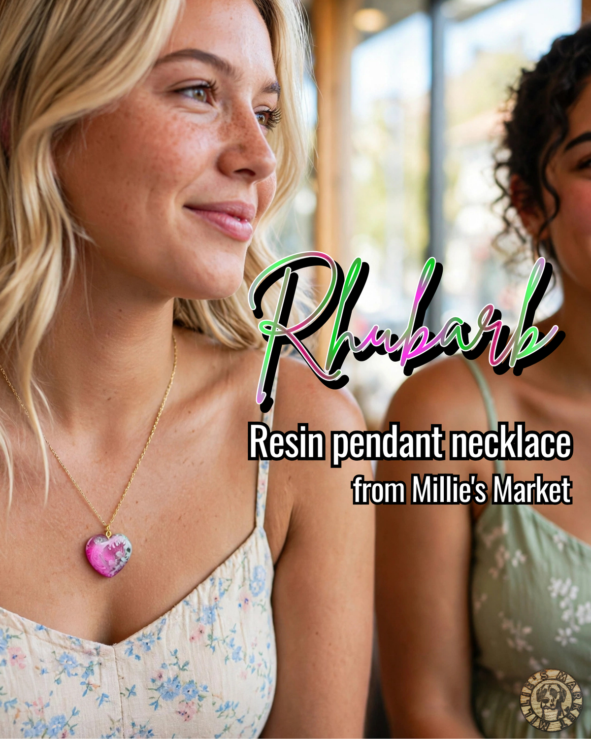 RHUBARB Handmade Resin Petri Pendant Necklace