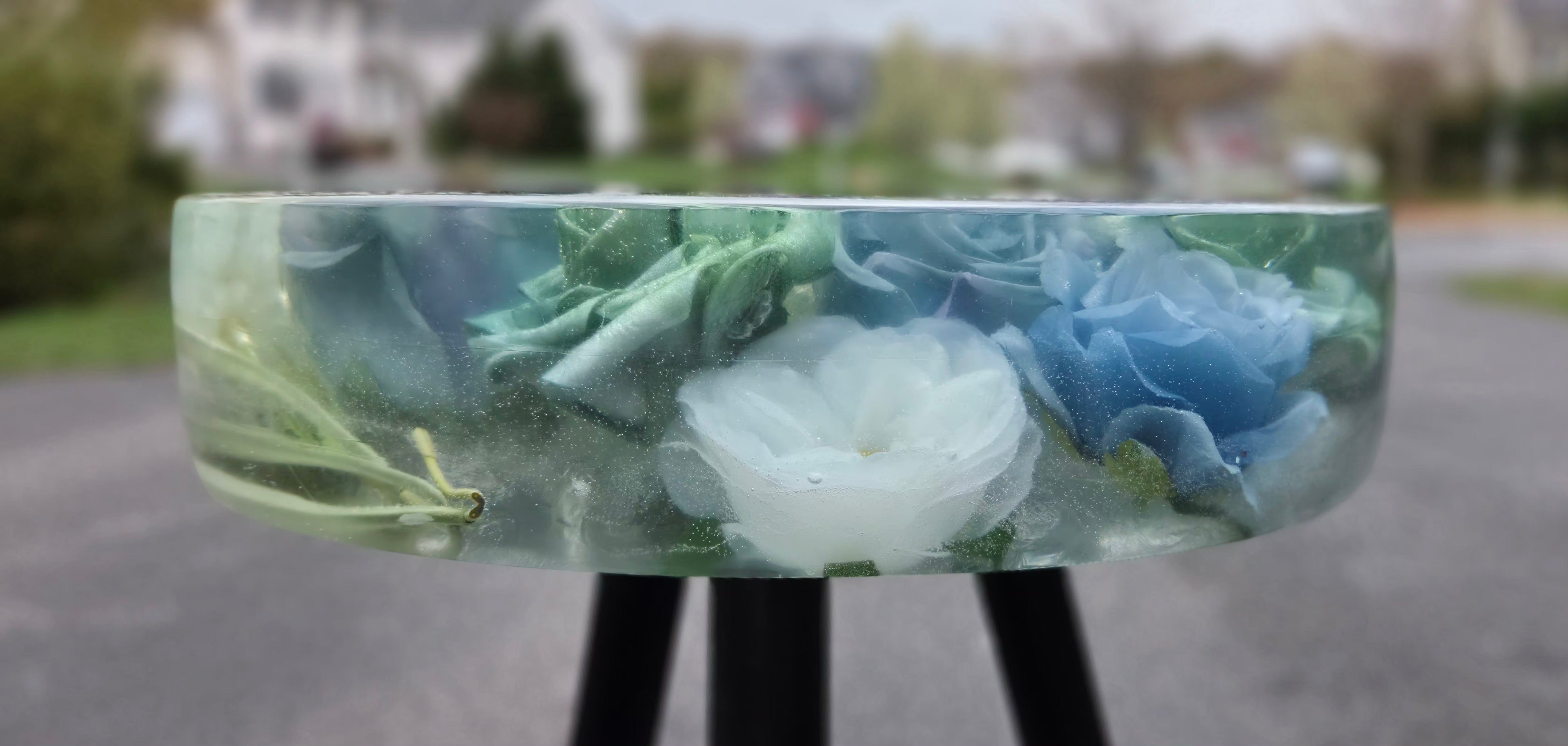 Floral-themed Resin Table